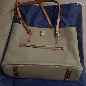 Dooney & Bourke Gray and Brown Logo Patch